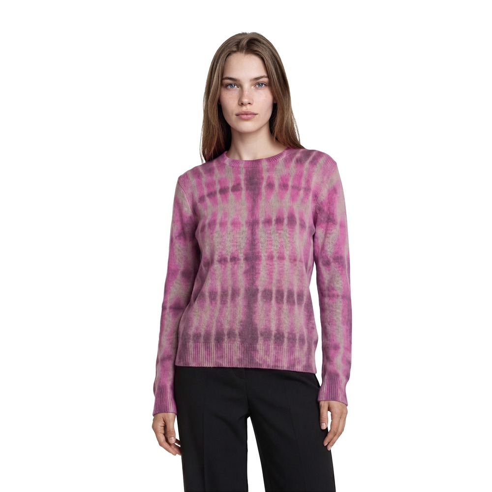 Aqua 100% Cashmere Sweater Women's Size Small Pink Tie Dye Crew Neck